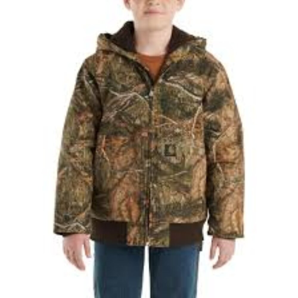 Carhartt Boy’s Zip Front Canvas Insulated Camo Jacket